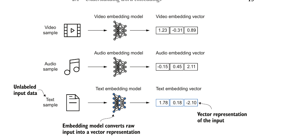 Ví dụ mô hình biến dữ liệu thô thành vector biểu diễn