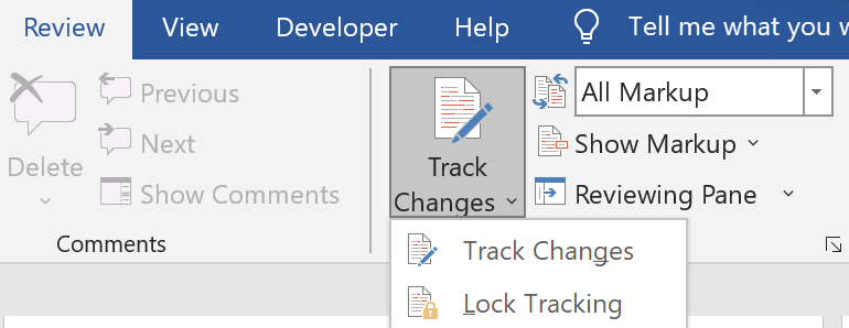 Bật và quản lý Track Changes