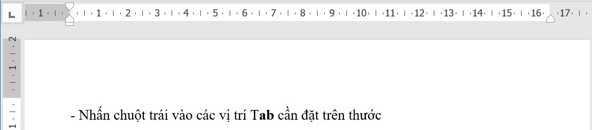 Đặt mốc Tab trực tiếp trên thanh thước đo