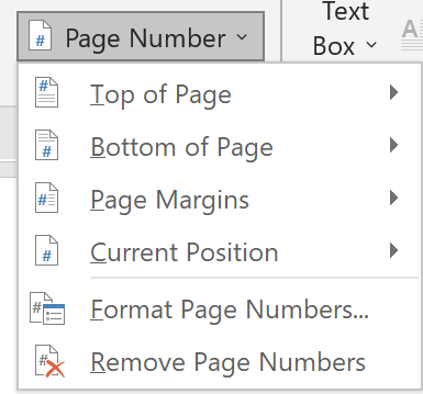 Chèn số trang Page Number