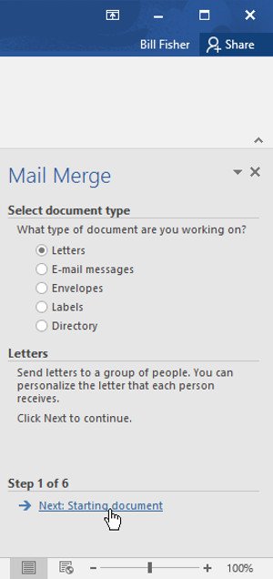 Các loại tài liệu trong Mail Merge